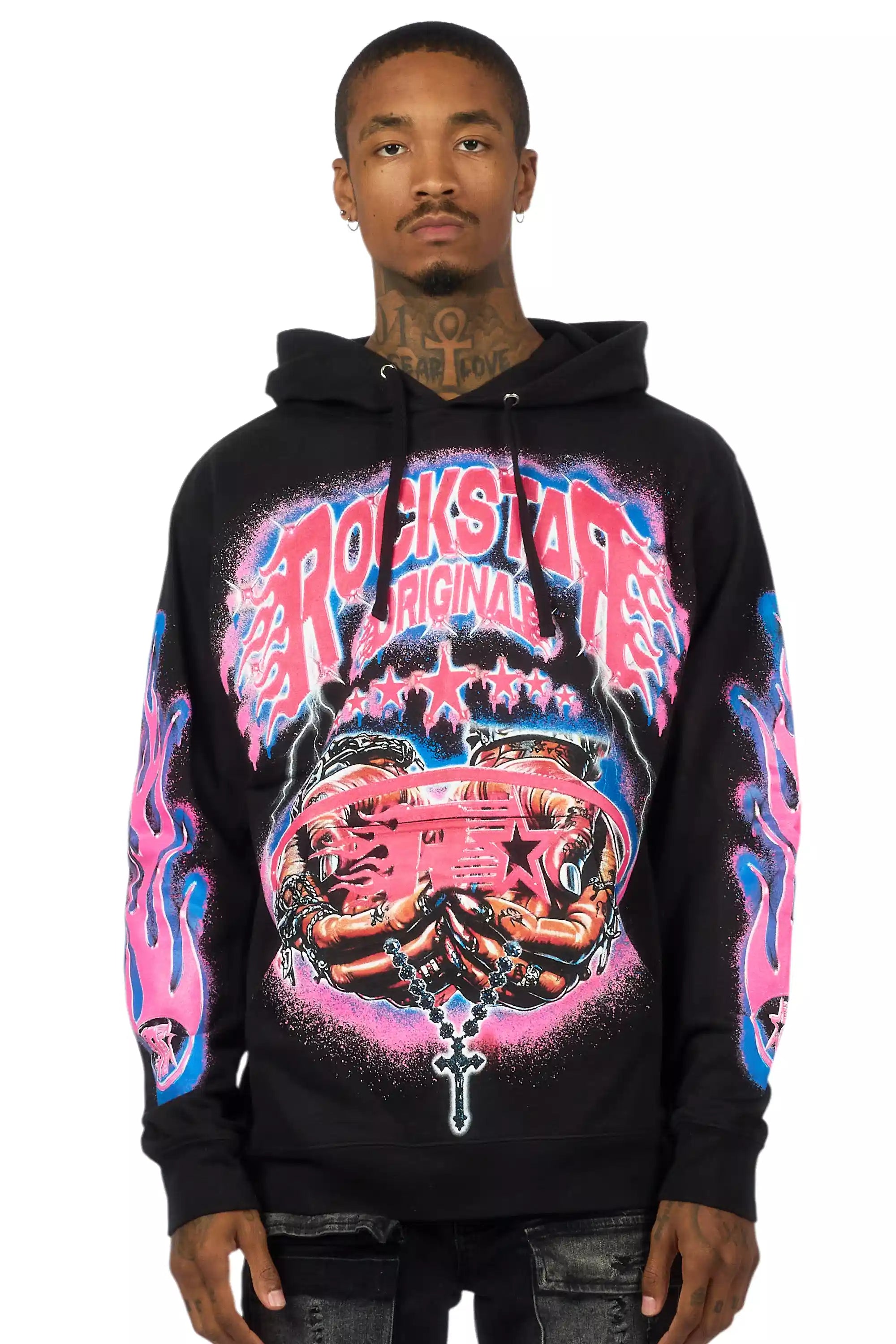 Cairo Black/Fuchsia Graphic Hoodie