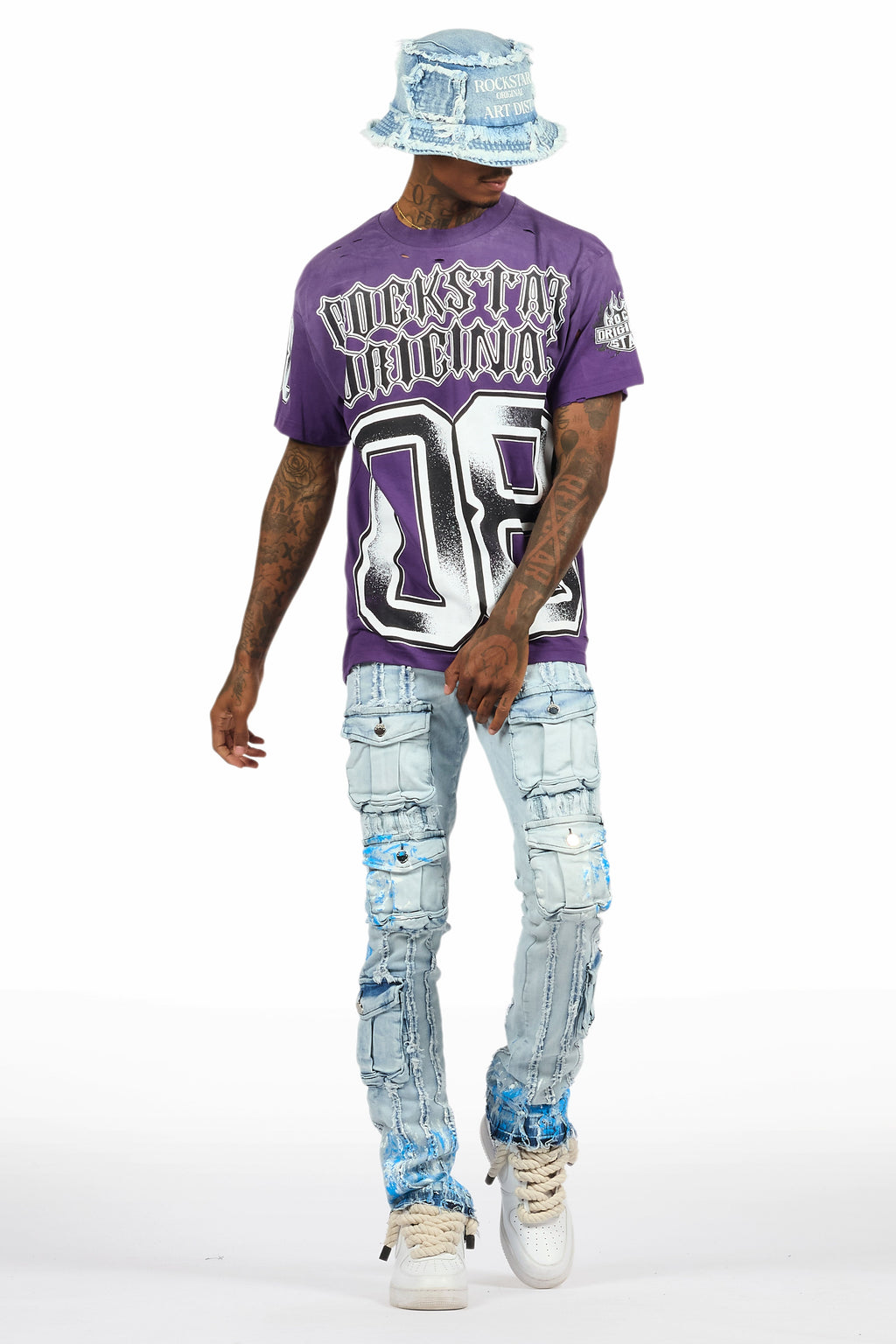 Alim Purple Oversized Graphic T-Shirt