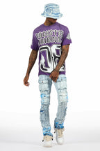 Alim Purple Oversized Graphic T-Shirt