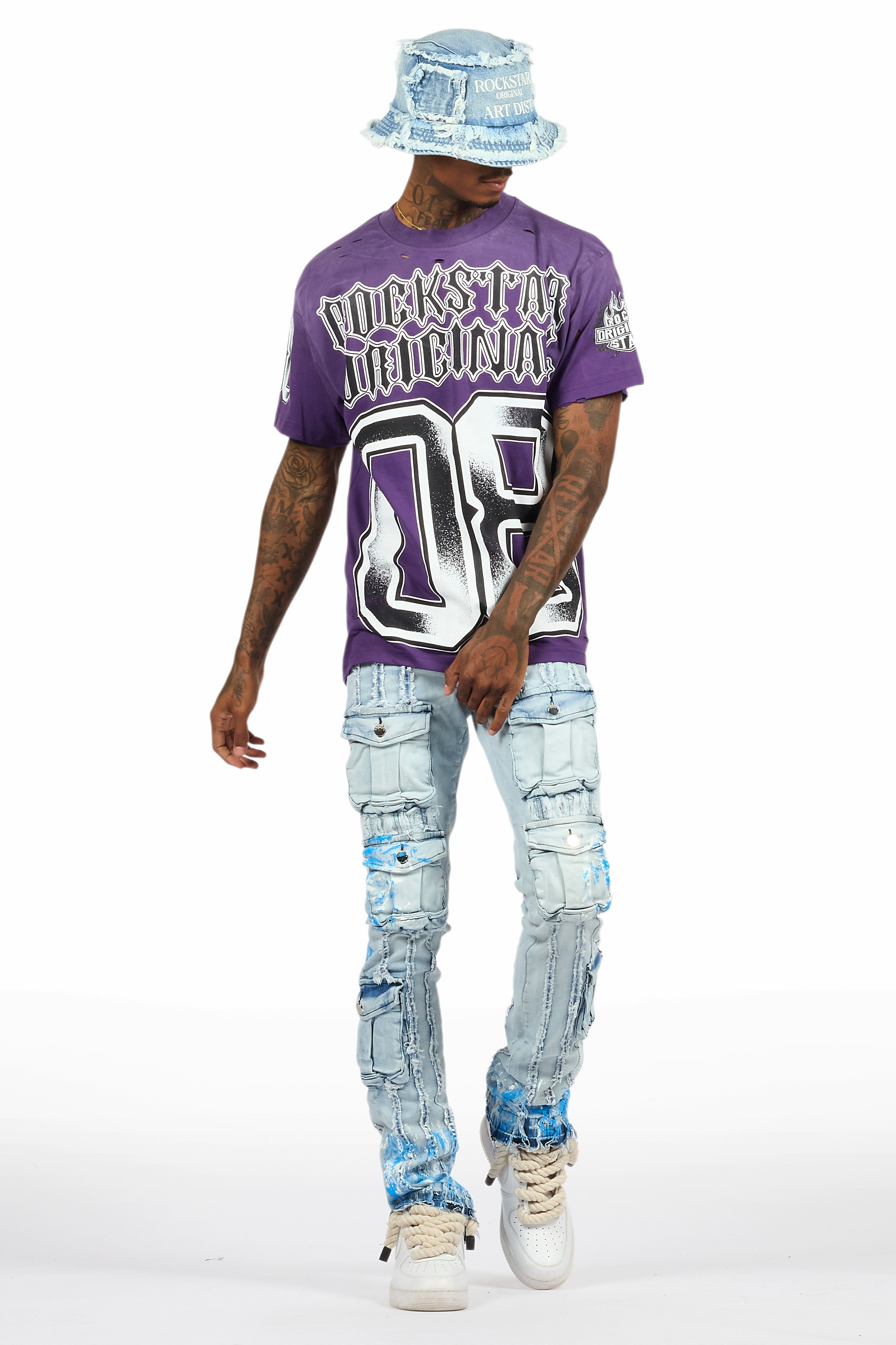 Alim Purple Oversized Graphic T-Shirt