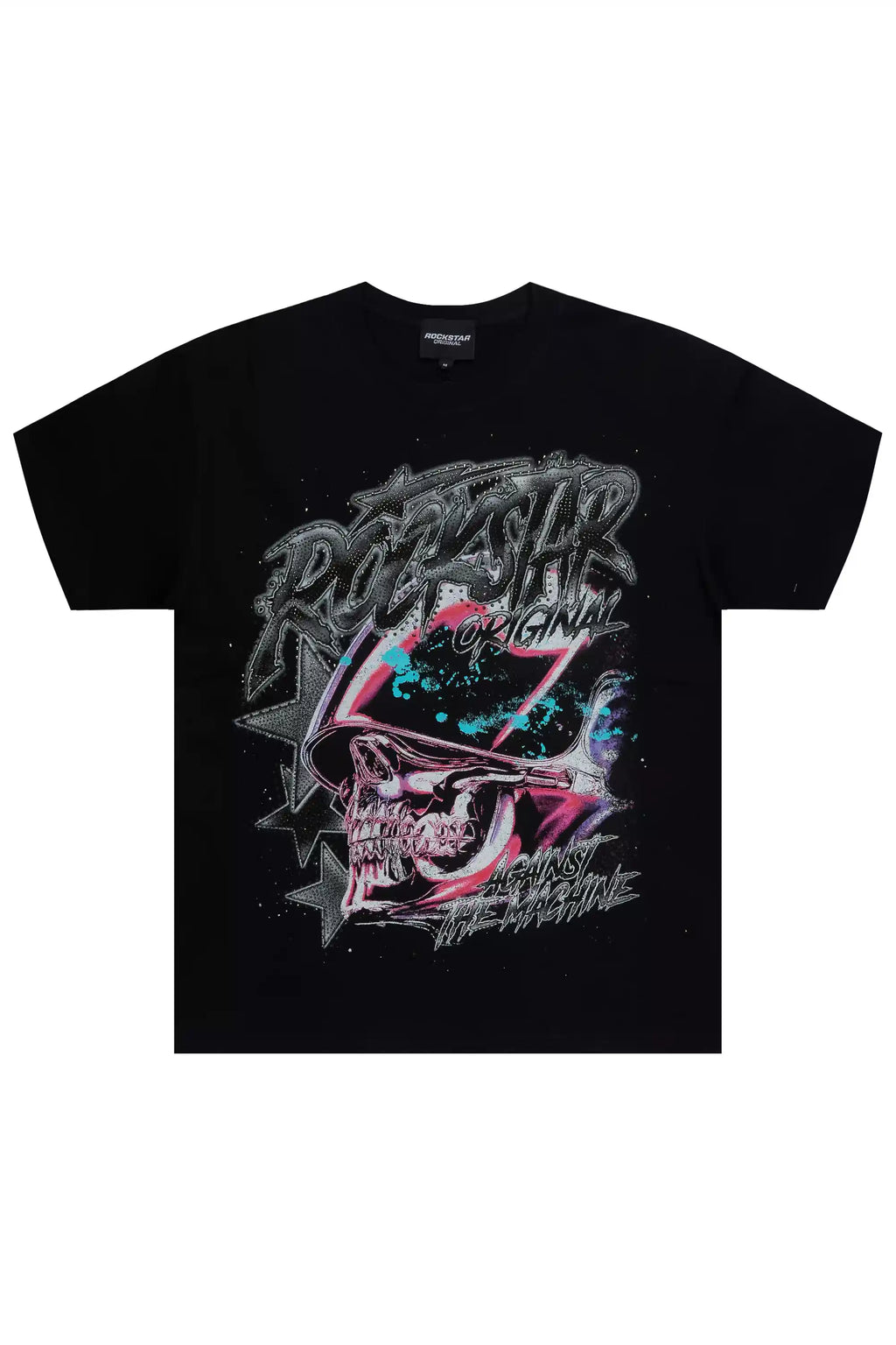 Samaya Black Rhinestone Short Sleeve Tee