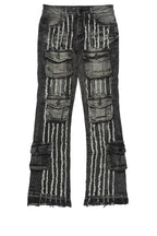 Boys Frey Black Stacked Flare Jean
