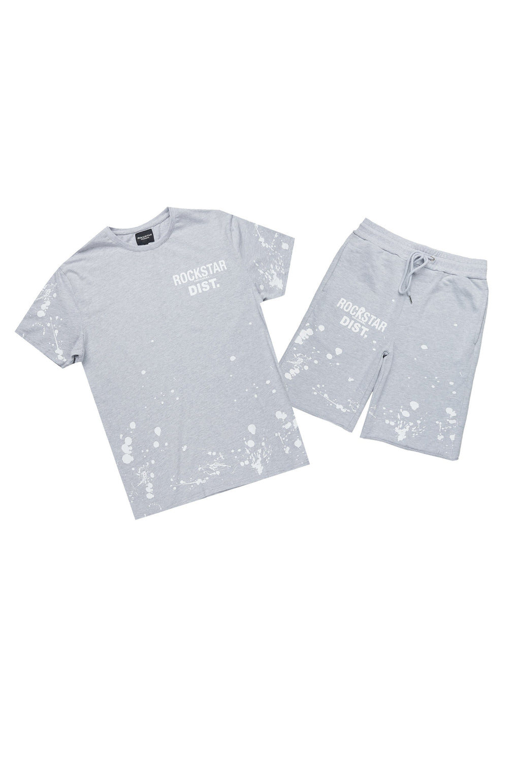 Rafix Heather Grey Graphic T-Shirt Short Set