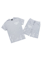 Rafix Heather Grey Graphic T-Shirt Short Set