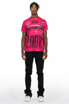 Amos Fuchsia Graphic T-Shirt & Dag Black Jean Bundle