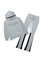 Sana Heather Grey Hoodie/Stacked Flare Track Pant Set