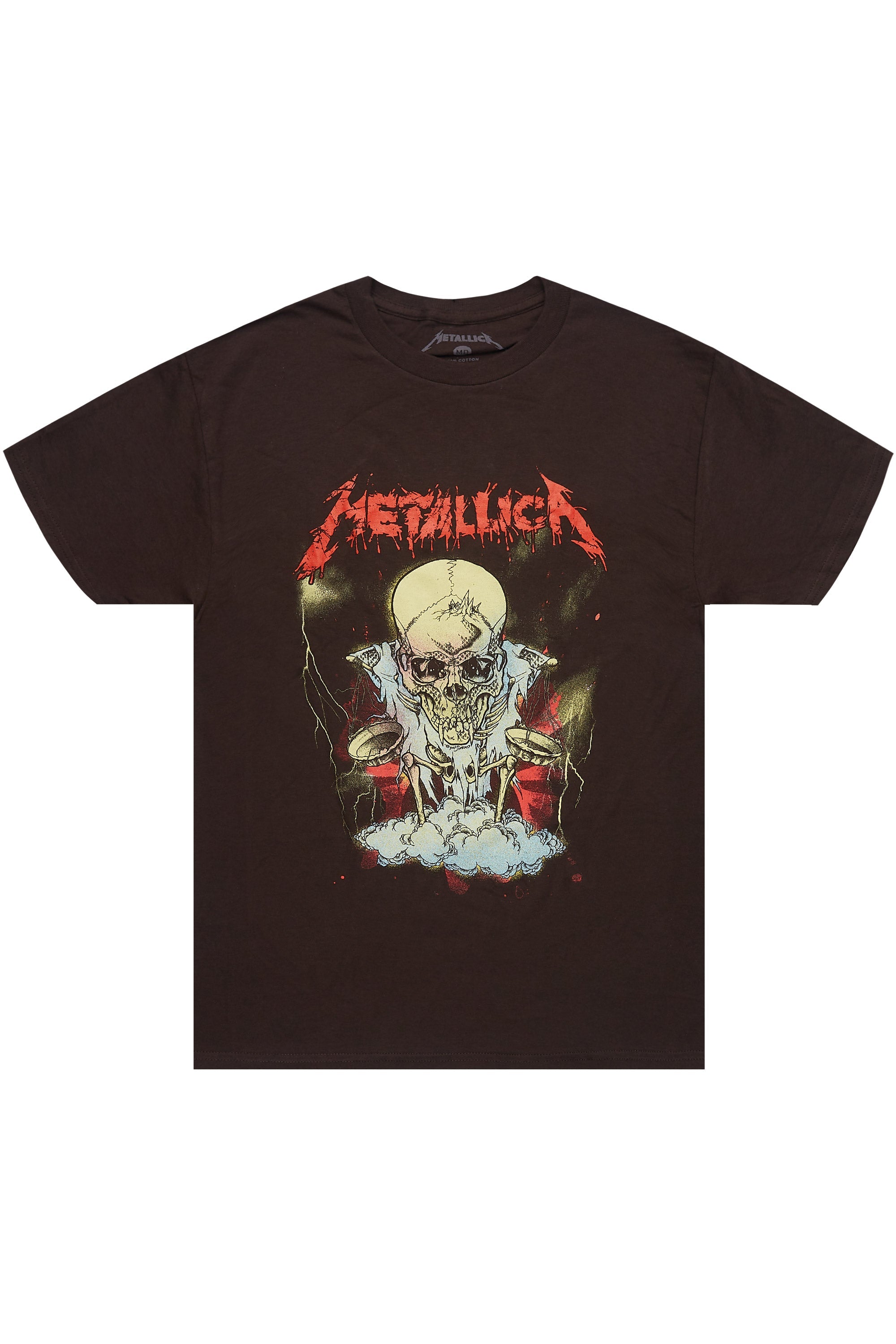 Metallica Skull Brown/Red Graphic T-Shirt