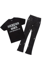 Lake Black/White T-Shirt/Dag Stacked Flare Jean Set
