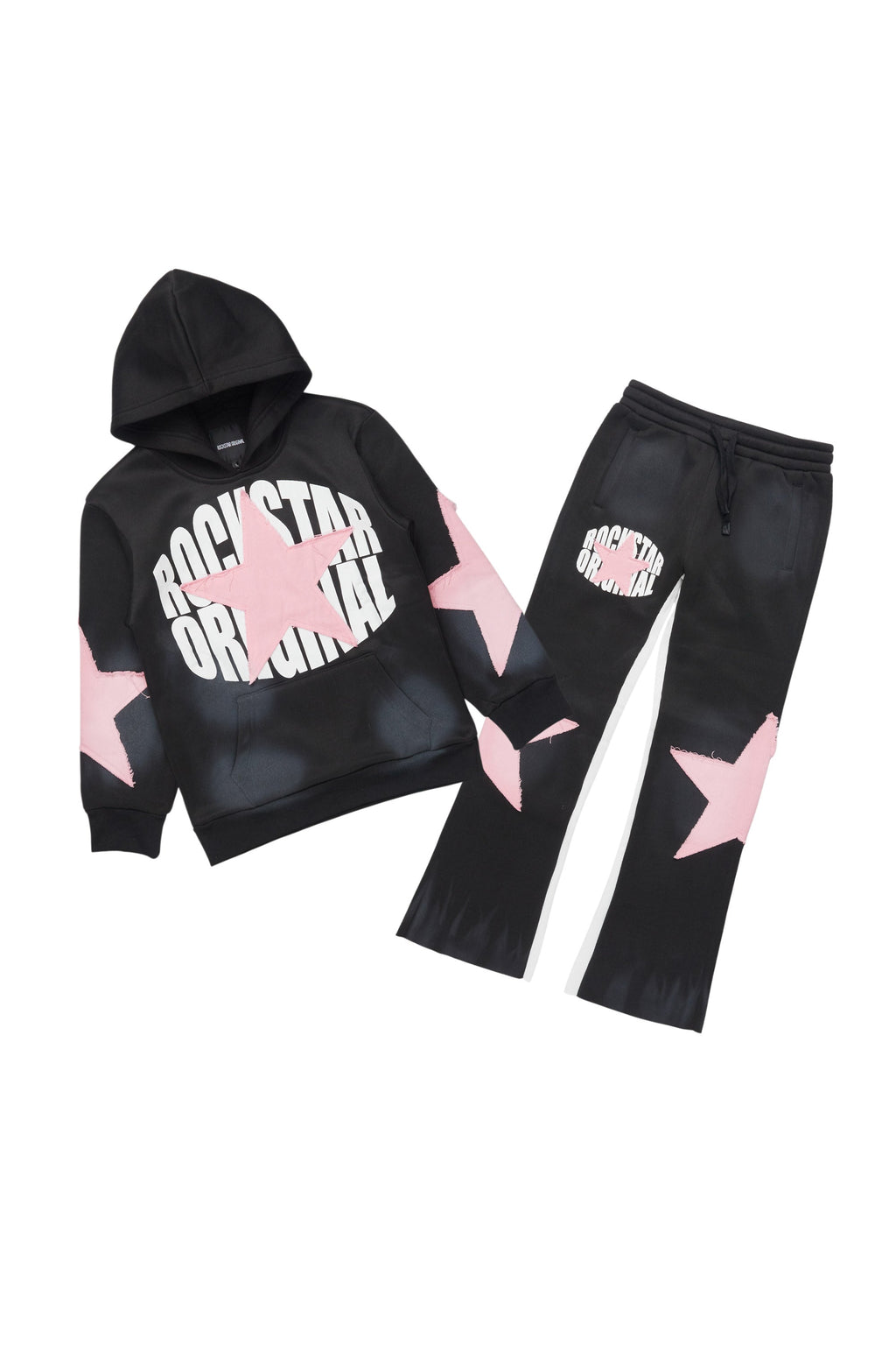 Girls Khaly Black/Pink Track Set