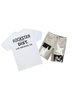 Akos White T-Shirt/Denim Short Set