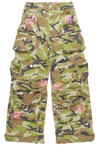 Da'nysha Green Camo Painted Wide Leg Jean