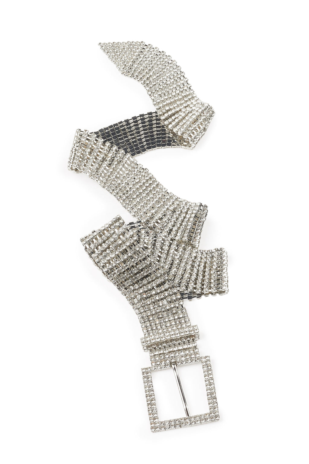 Kaquana Silver Metallic Rhinestone Belt