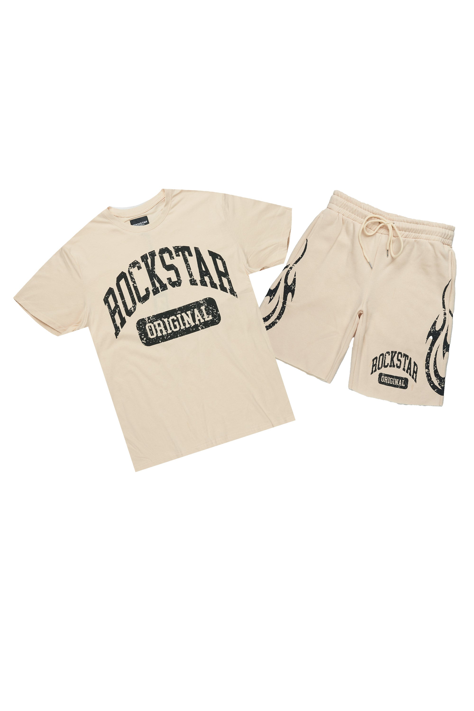 Members Beige T-Shirt/Short Set