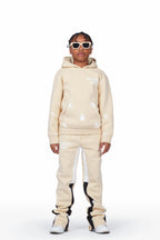 Boys Raffer Beige/Black Stacked Pant Set