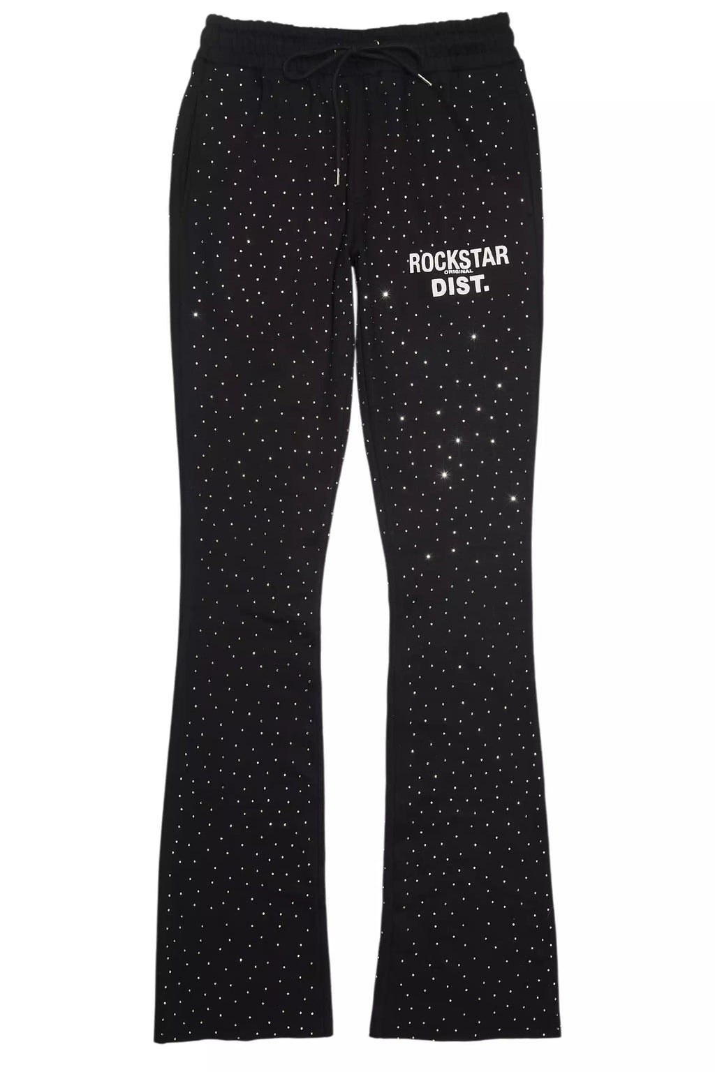 Alpine Rhinestone Black Stacked Flare Pant