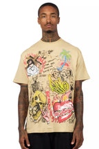 Zyver Beige Graphic T-Shirt