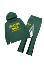 Lake Green/Yellow Hoodie/Stacked Flare Track Pant Set