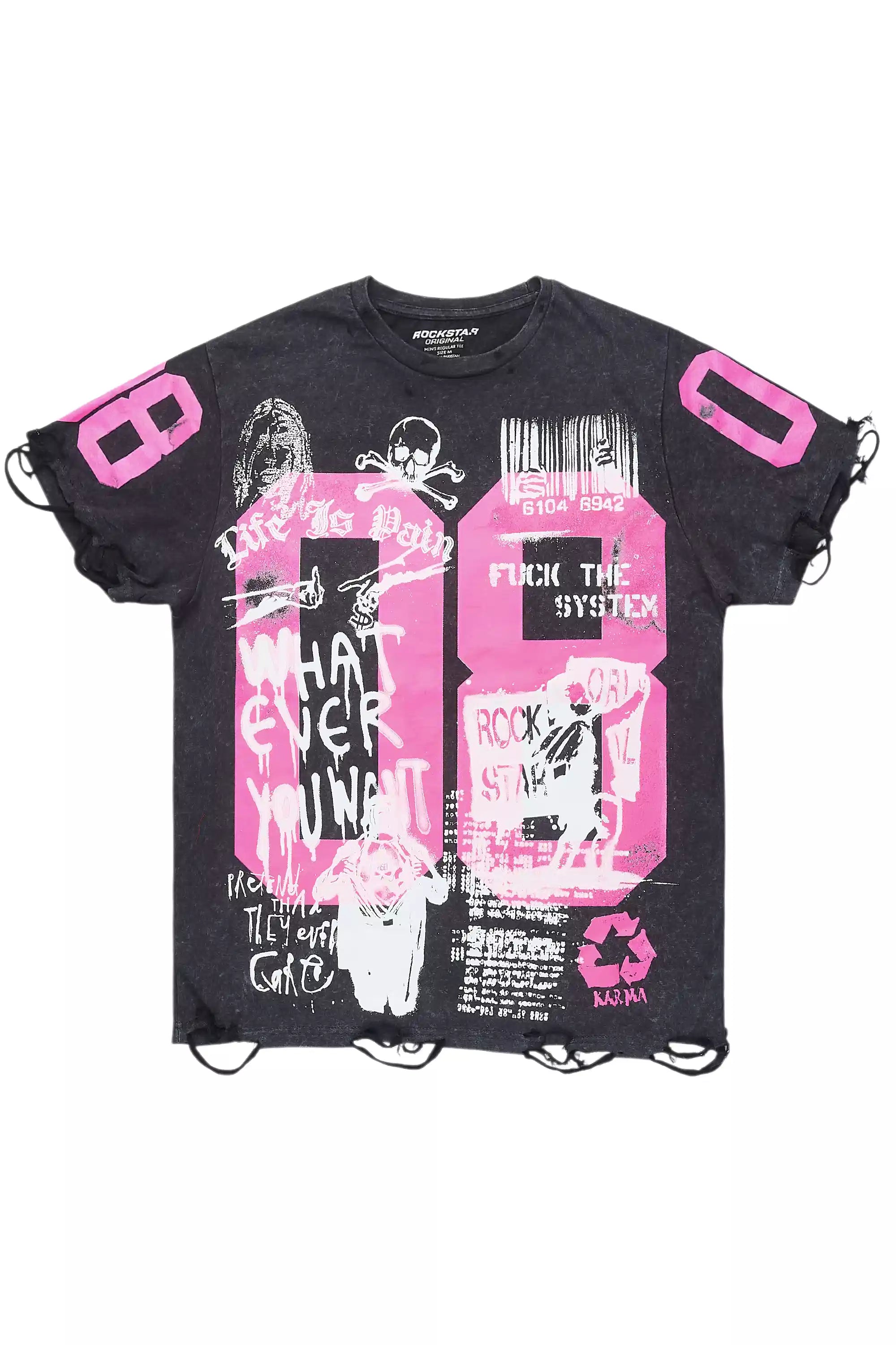 Kammile Vintage Black Oversized T-Shirt