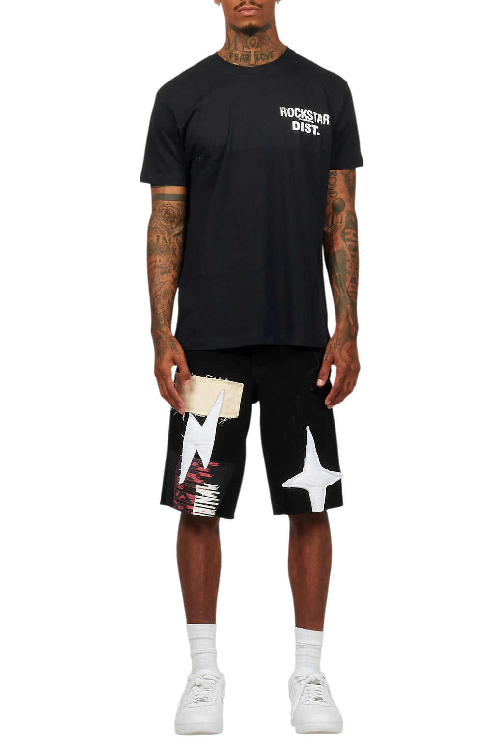 Carlin Black T-Shirt/Denim Short Set