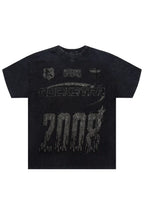 Amos 2.0 Black/Grey Graphic Rhinestone T-Shirt