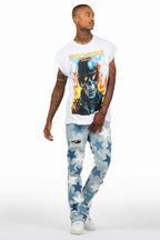 StarLane Light Blue Stacked Flare Jean