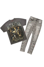 Waller Vintage Grey T-Shirt/Slim Jean Bundle
