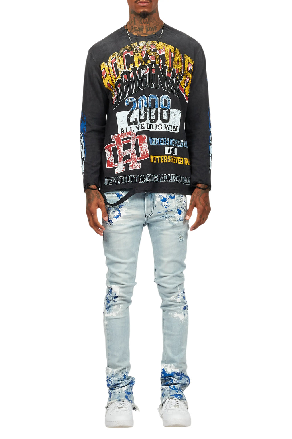 Kodak Blue Painter Stacked Flare Jean