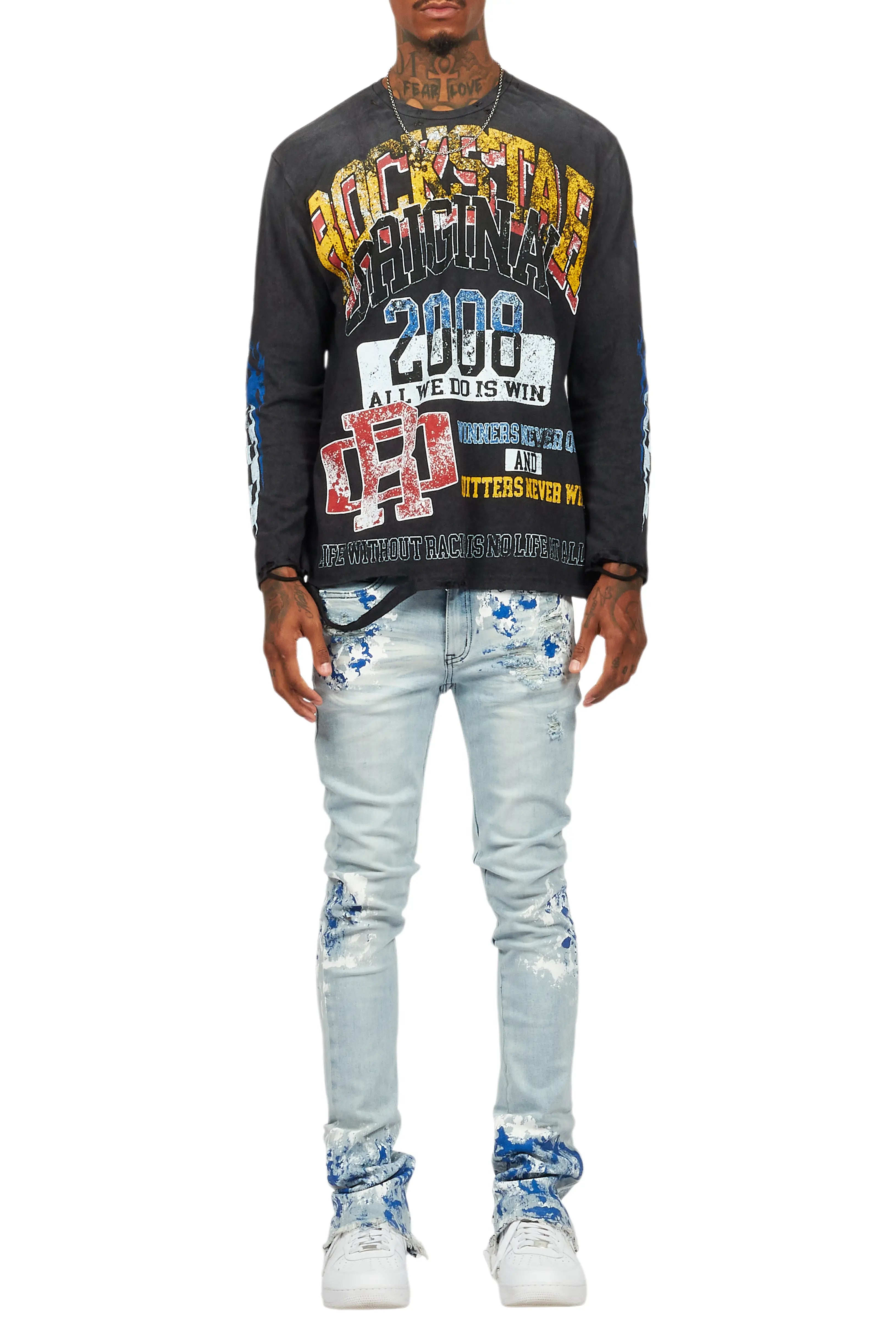 Kodak Blue Painter Stacked Flare Jean