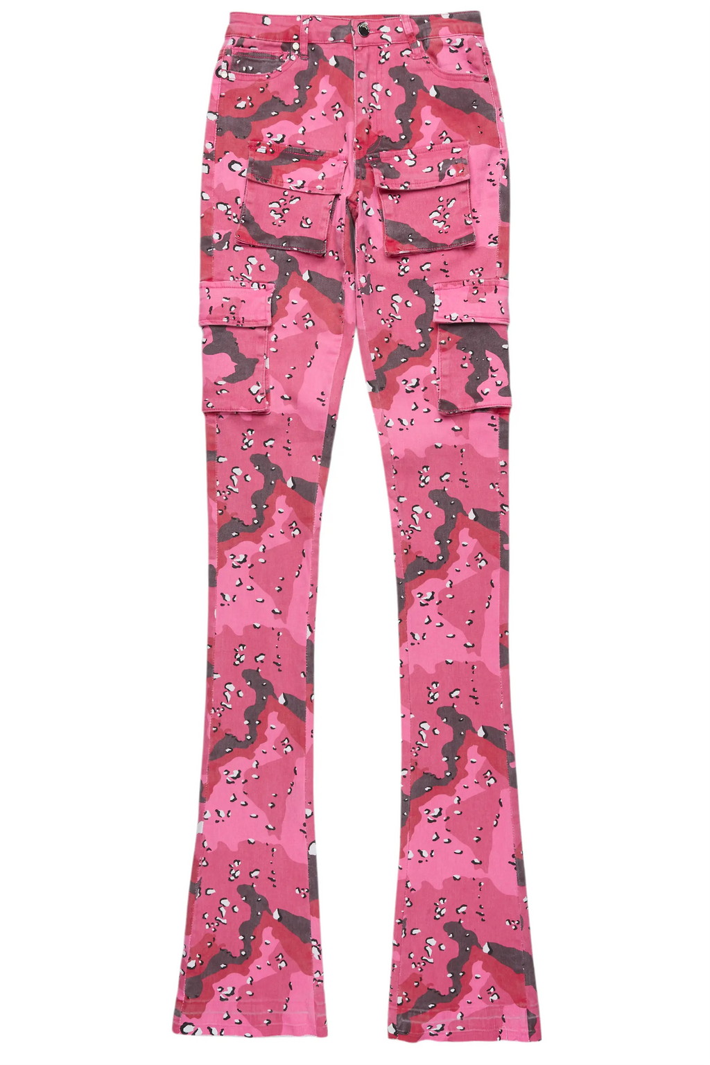 Noor Pink Camo Cargo Super Stacked Jean