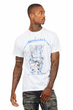 Metallica Lightning White/Blue Graphic T-Shirt