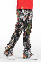 Boys Jari Multi Stacked Tapestry Flare Jean