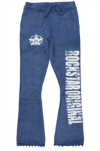 Keve Navy Knitted Mohair Flare Sweat Pant