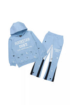 Boys Scottie Baby Blue/White Stacked Flare Track Set