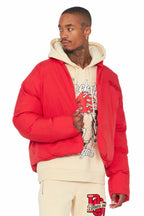 Damien Red Puffer Jacket