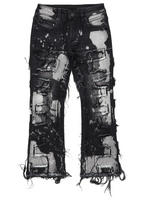 Boys Laban Black Bleach Stacked Flare Jean