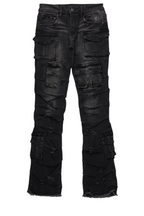 Boys Gentry Dark Grey Stacked Flare Jean