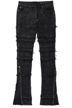 Horado Dark Grey  Stacked Flare Jeans