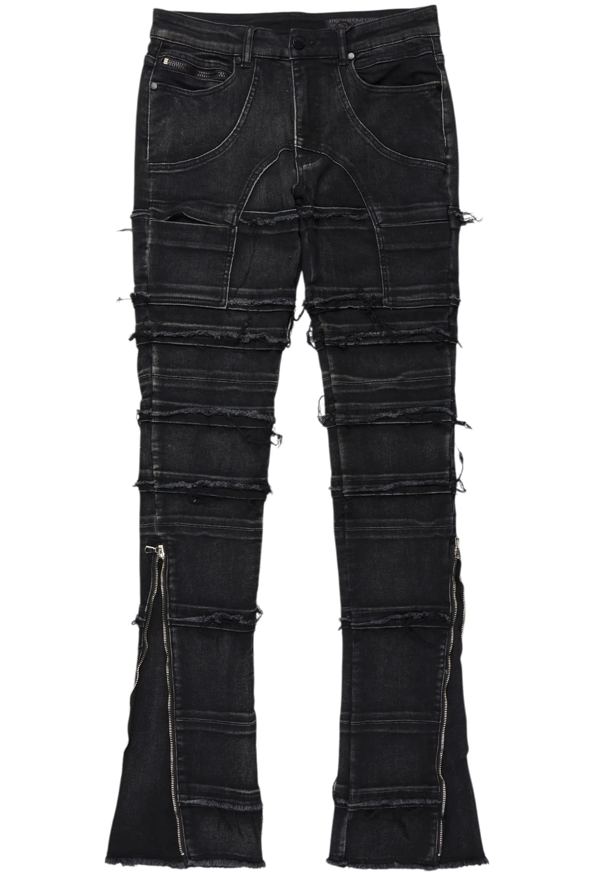 Horado Dark Grey  Stacked Flare Jeans