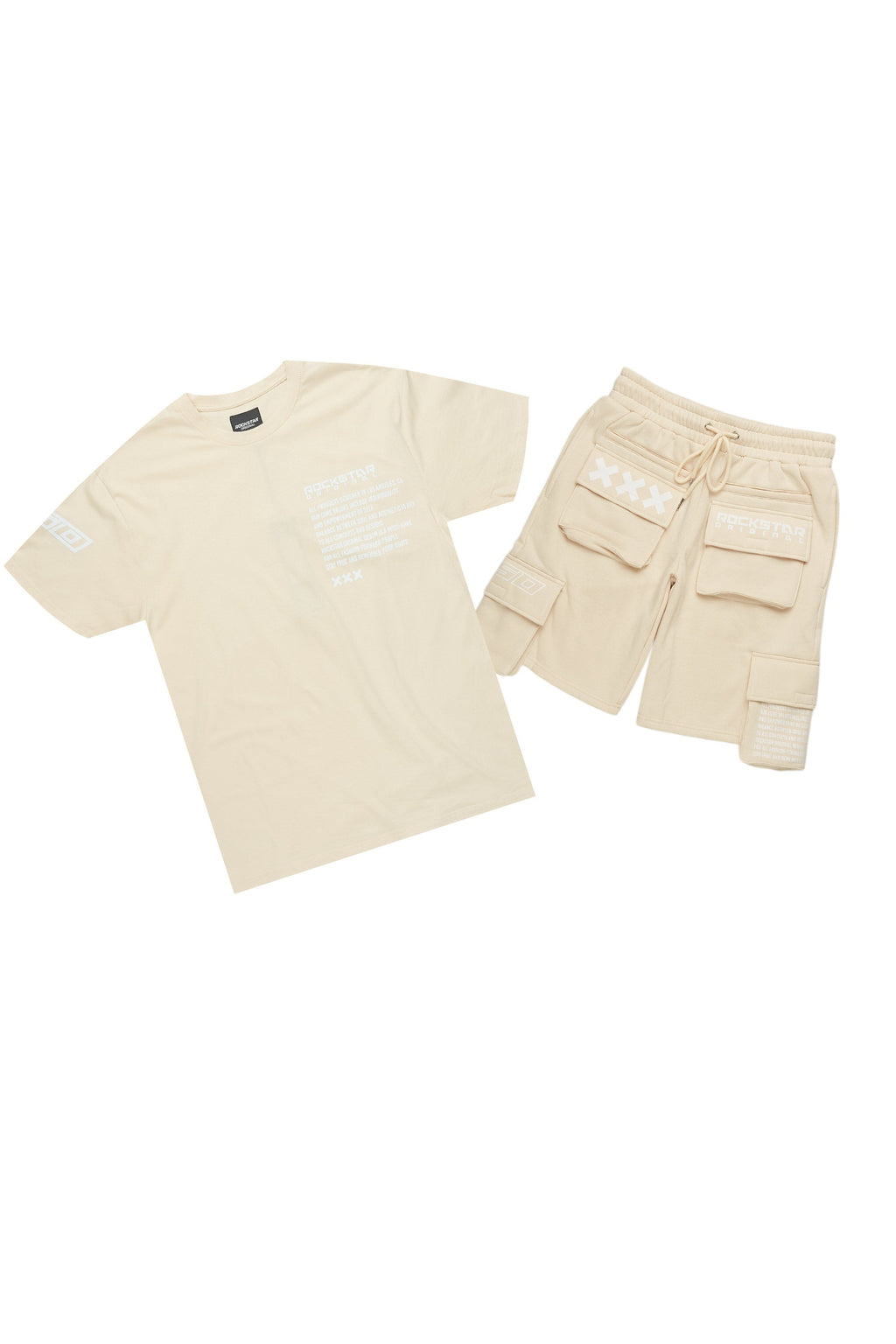 Jash Beige/White Short Set