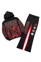 Alim Black/Red Hoodie/Baggy Track Pant Set