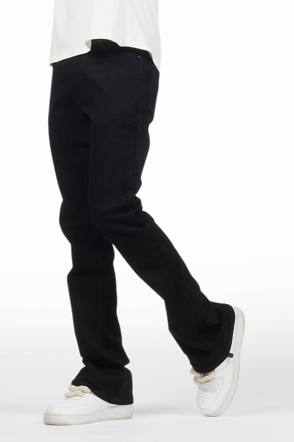 Drick Jet Black Regular Fit Flare Jean