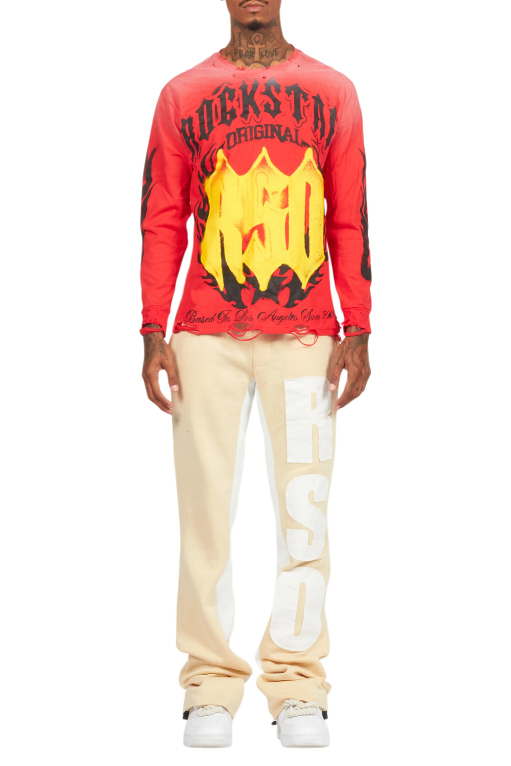 Boaz Red Long Sleeve Graphic T-Shirt