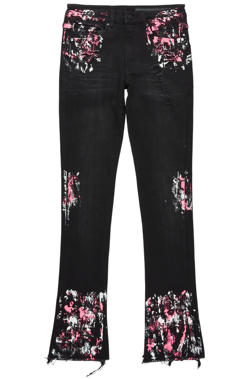 Kodak Black/Pink Painter Stacked Flare Jean