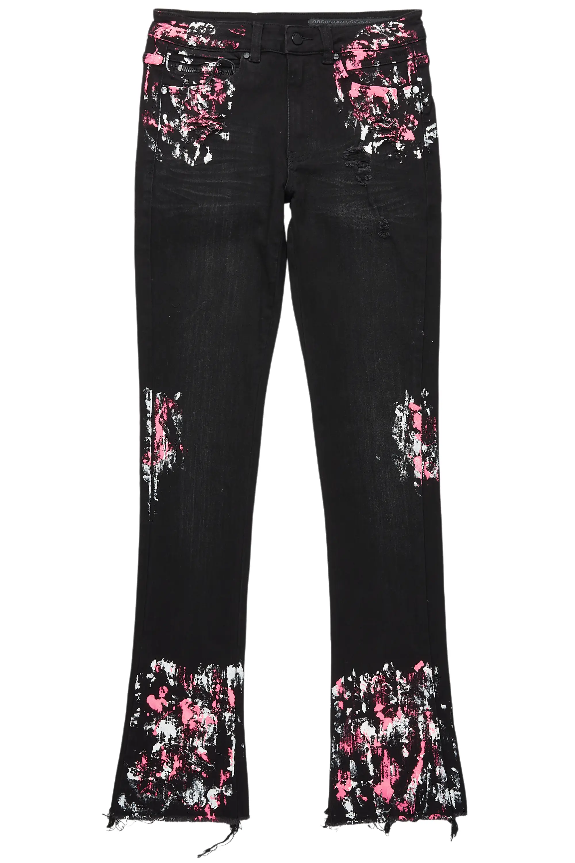 Kodak Black/Pink Painter Stacked Flare Jean