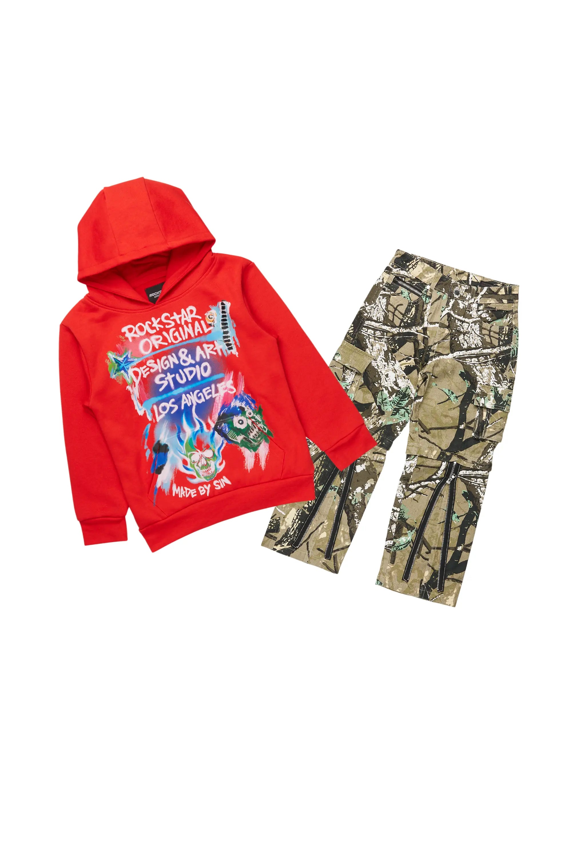Boys Soweto Hoodie/Rupert Tree Camo Baggy Jean Set