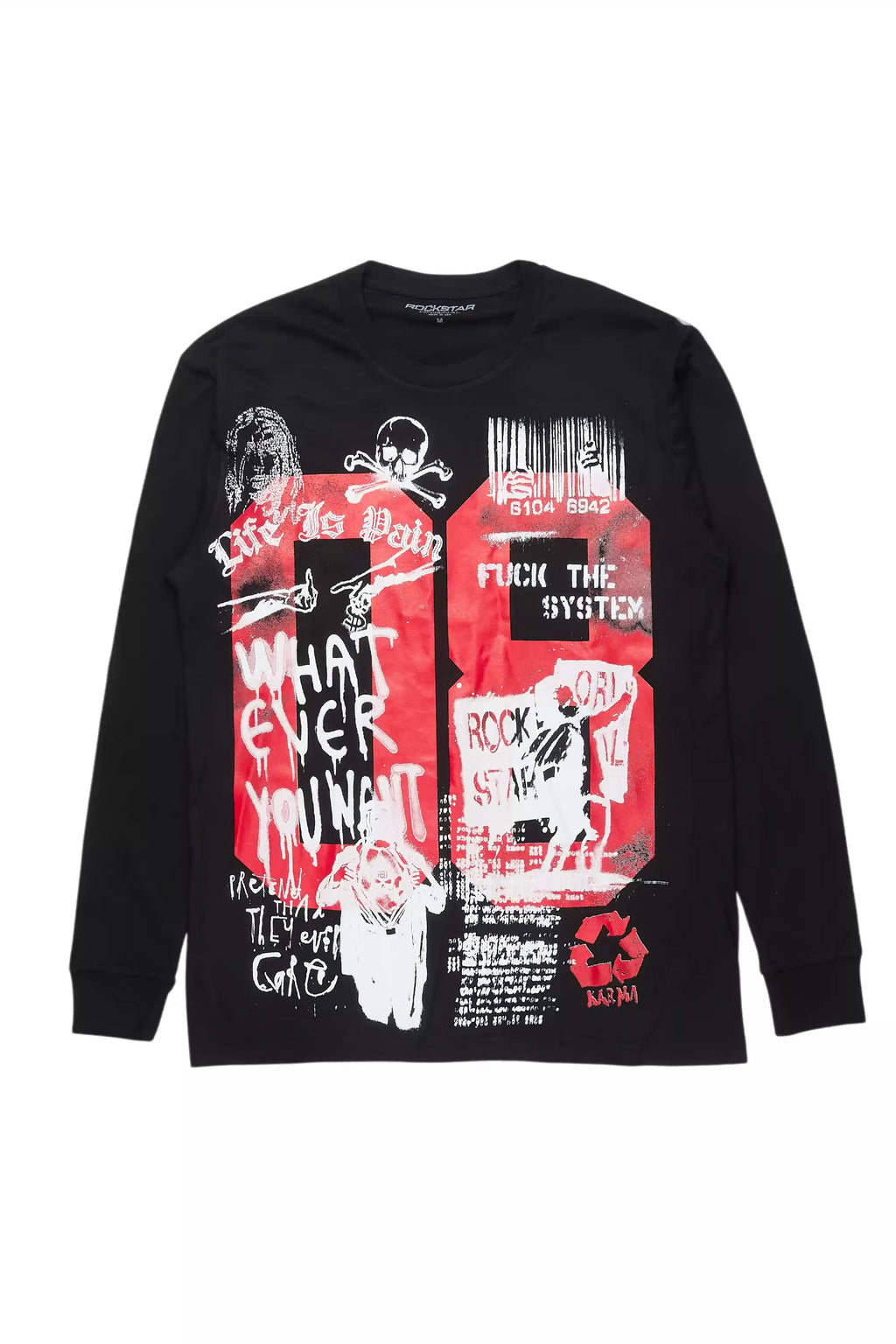 Grill Black/White Long Sleeve Graphic T-Shirt