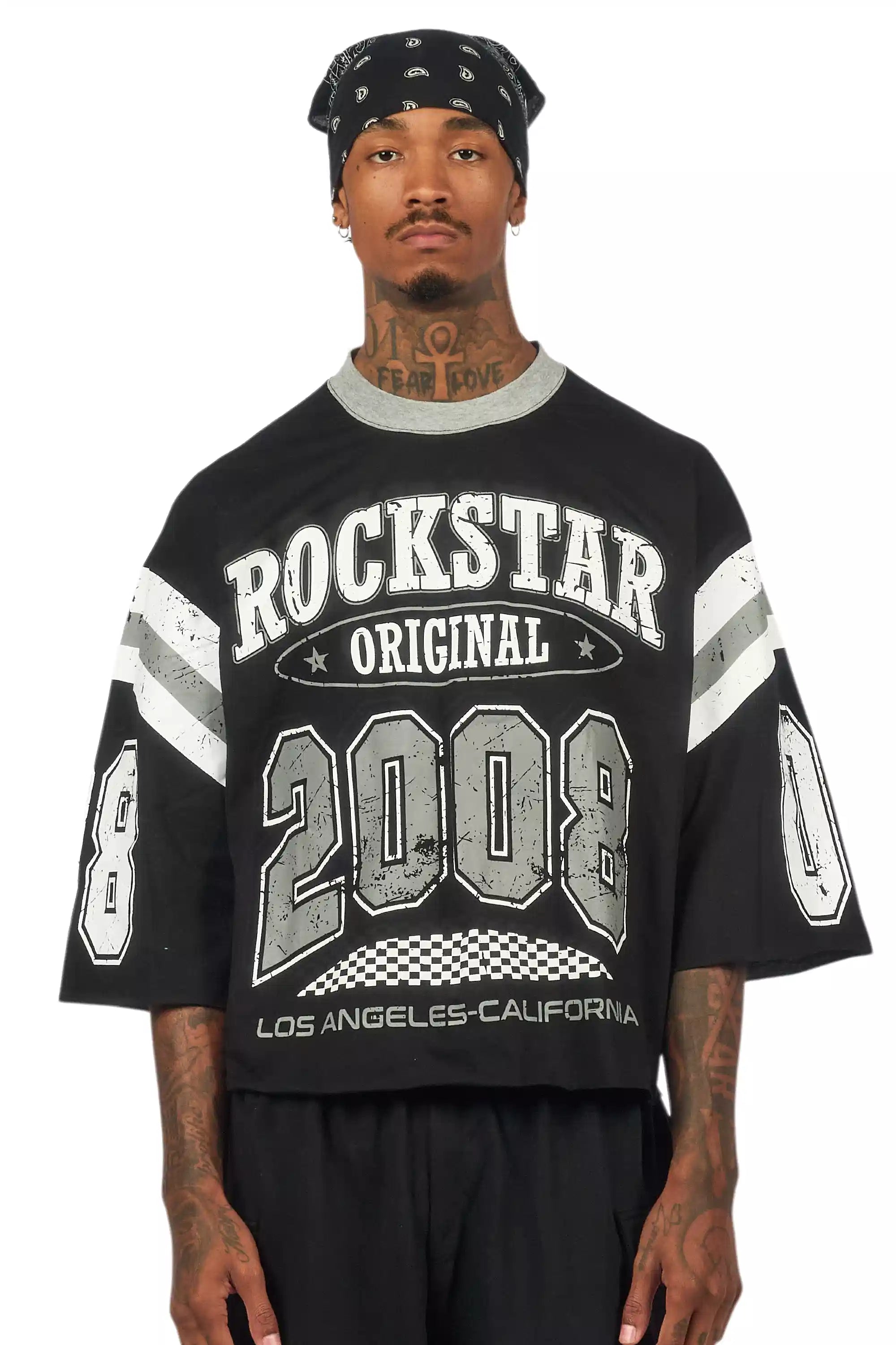 Jaren Black Boxy Crop T-Shirt