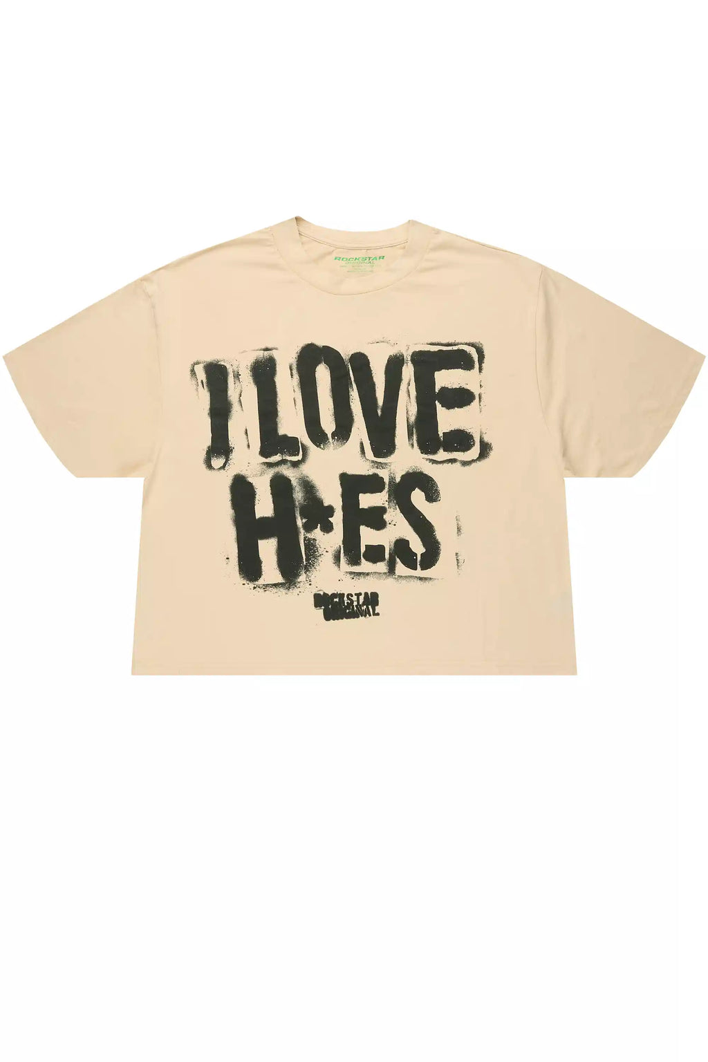 Banyan Beige/Black Boxy Crop T-Shirt