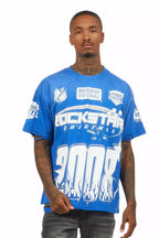 Amos Royal Blue/White Graphic T-Shirt