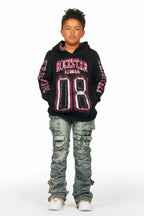 Boys Fields Black/Tint Mohair Hoodie/Stacked Flare Jean Set